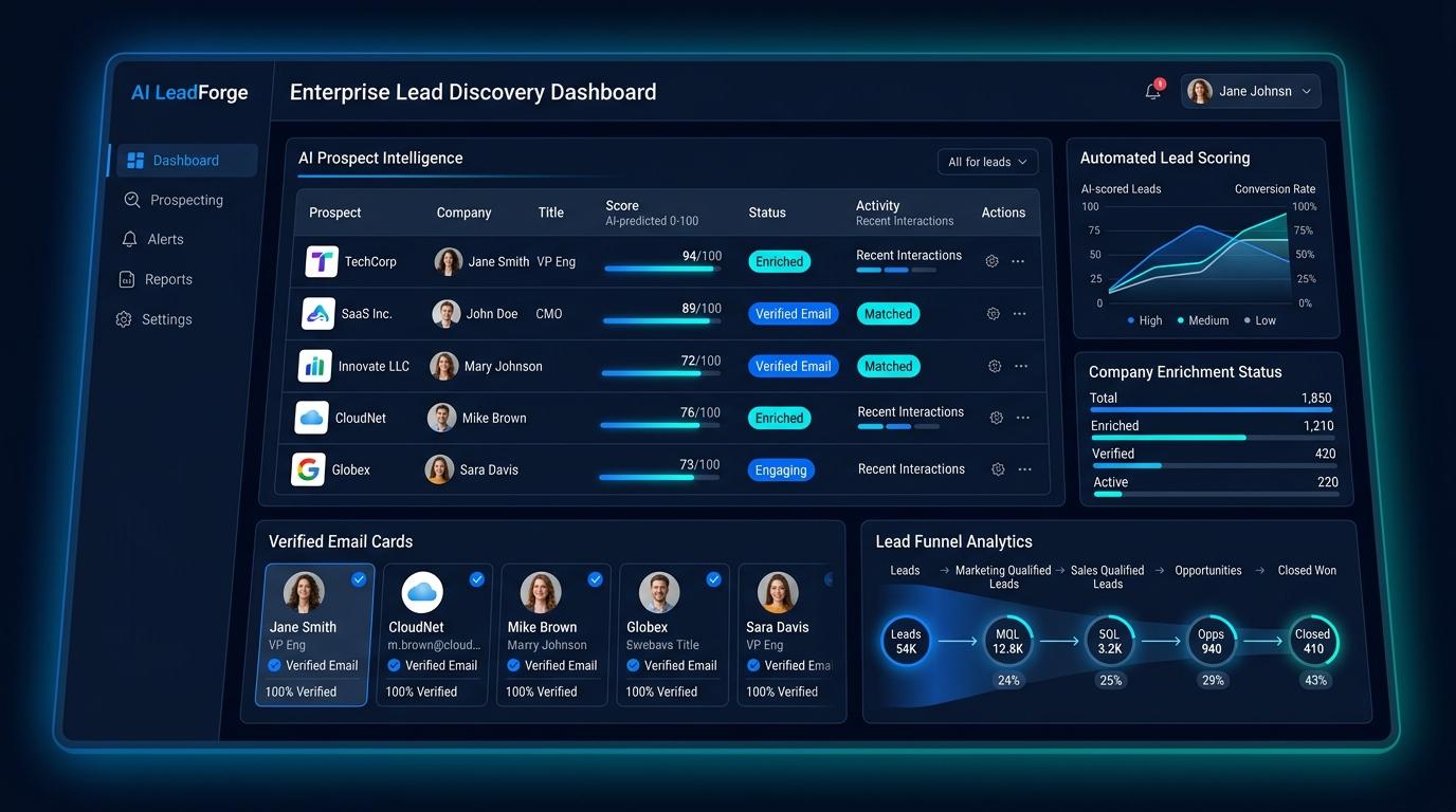 AI LeadForge Secondary Interface